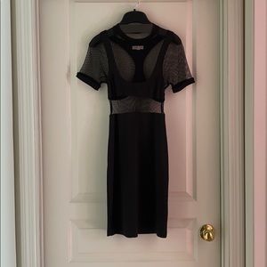Black mini fishnet dress